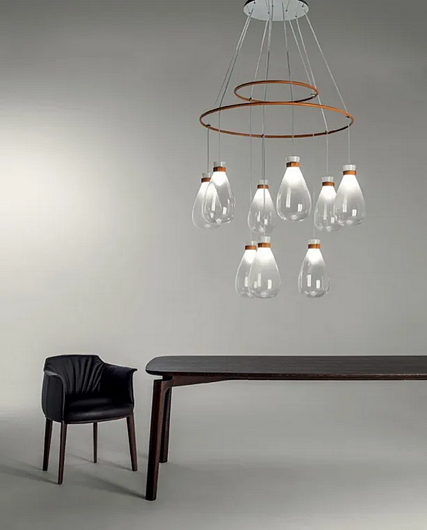 Blasenglas Kronleuchter Soffi POLTRONA FRAU Fabrik POLTRONA FRAU aus Italien. Foto №11