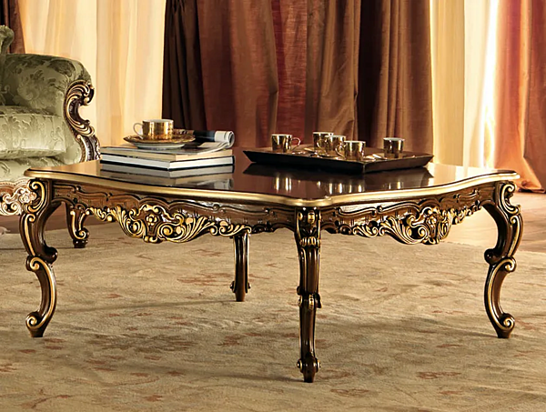 Niedriger quadratischer Couchtisch aus Massivholz Modenese Luxury Interiors 11621 Fabrik MODENESE GASTONE aus Italien. Foto №1