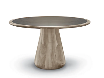 Runder Tisch aus Nussbaum und Leder DALE Convivio B 680