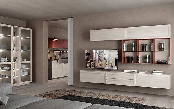 Wandmontiertes Regalsystem aus Holz LUBE CUCINE Flavour Living 1 Fabrik LUBE CUCINE aus Italien. Foto №2