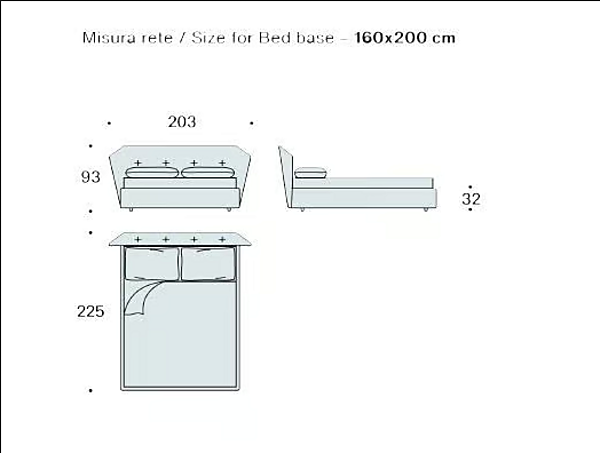 Doppelbett mit gepolsterter Rückwand aus Stoff Saba New York Box Fabrik SABA aus Italien. Foto №4