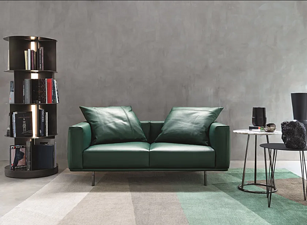 Zweisitzer Ledersofa mit abnehmbarem Bezug Flou Binario Fabrik Flou aus Italien. Foto №2