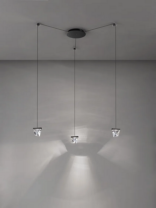 LED Kristall Pendelleuchte Tripla 3 Spots Fabbian Fabrik Fabbian aus Italien. Foto №2