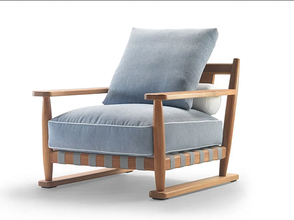 Gartenarmchair mit Armlehnen aus Iroko FLEXFORM Meriggio Fabrik FLEXFORM aus Italien. Foto №2