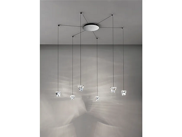 LED Kristall Pendelleuchte Tripla 6 Spots Fabbian Fabrik Fabbian aus Italien. Foto №1