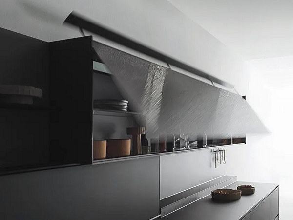 Wandmontierte Küchenzeile ohne Griffe mit Regalen VALCUCINE Aerius Fabrik VALCUCINE aus Italien. Foto №1