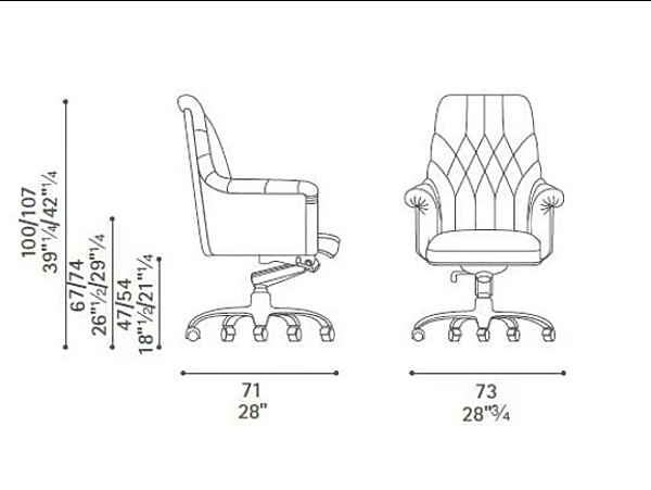 Tufted Lederstuhl Oxford POLTRONA FRAU Fabrik POLTRONA FRAU aus Italien. Foto №7
