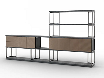 Modulares Bücherregal aus Metall Ruby PIERMARIA Fabrik PIERMARIA aus Italien