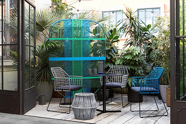 Gartenstuhl mit Armlehnen aus Stoff Saba New York Soleil Fabrik SABA aus Italien. Foto №3