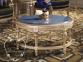 Niedriger runder Couchtisch aus Holz Modenese Luxury Interiors 14629 Fabrik MODENESE GASTONE aus Italien