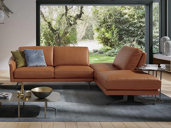 Ecksofa aus Leder mit Chaiselongue aus Canaletto Leder Marinelli Home M1225 Fabrik Marinelli Home aus Italien. Foto №1