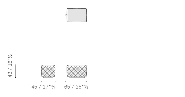 Rechteckiger Lederpouf Grant POLTRONA FRAU Fabrik POLTRONA FRAU aus Italien. Foto №14