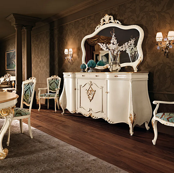 Wandmontierter gerahmter Spiegel aus Glas Modenese Luxury Interiors 11628 Fabrik MODENESE GASTONE aus Italien. Foto №2