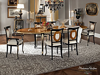 Ovaler Esstisch aus Massivholz Modenese Luxury Interiors 12140 Fabrik MODENESE GASTONE aus Italien