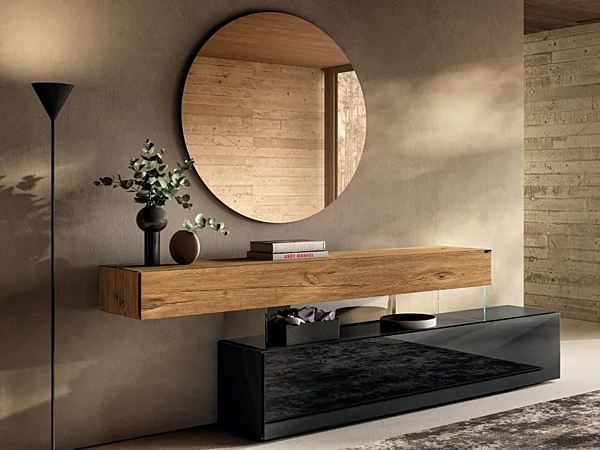 Holz- und Glas-Kommode AIR 0680B LAGO 0680B Fabrik LAGO aus Italien. Foto №1