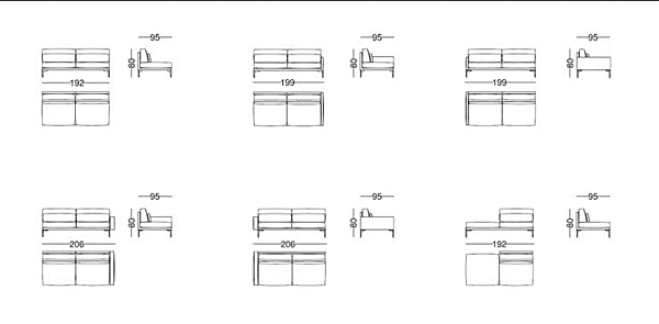 Sektionaler Sofa aus Leder oder Stoff 110 modern VIBIEFFE Fabrik VIBIEFFE aus Italien. Foto №13