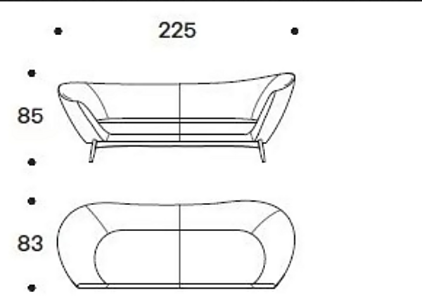 Dreisitzer Stoffsofa Oltremare Saba Fabrik SABA aus Italien. Foto №13