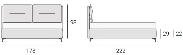 Doppelbett mit gepolsterter Rückenlehne aus Stoff Altrenotti Mikonos Fabrik Altrenotti aus Italien. Foto №7