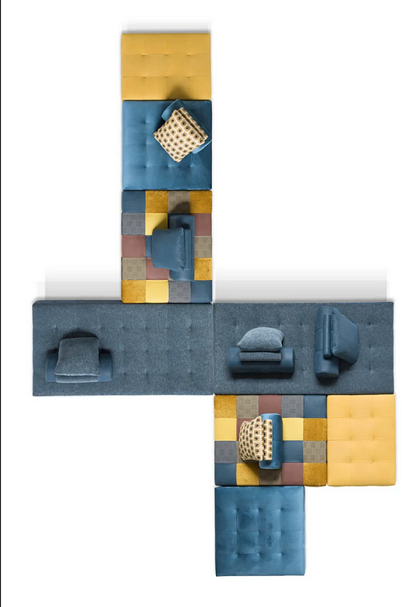 Egoitaliano L Sectional Sofa aus Leder und Stoff Fabrik Egoitaliano aus Italien. Foto №9