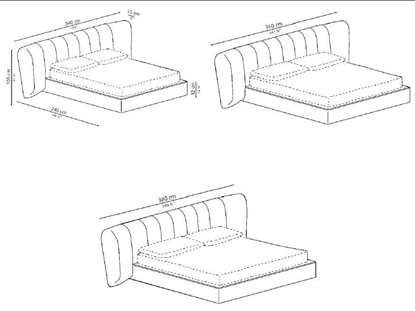 Doppelbett mit gepolstertem Kopfteil Royale Stripe CASAMILANO Fabrik CASAMILANO aus Italien. Foto №5