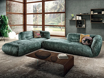 Ecksofa aus Leder mit Chaiselongue LAGO Happening 1490