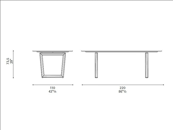 Rechteckiger Esstisch aus Massivholz Bolero POLTRONA FRAU Fabrik POLTRONA FRAU aus Italien. Foto №11