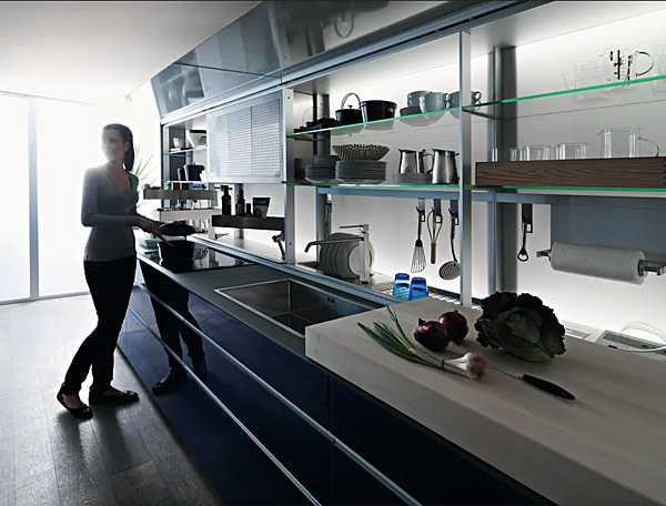 Rückwand für Einbauküche aus Glas VALCUCINE New Logica Fabrik VALCUCINE aus Italien. Foto №4