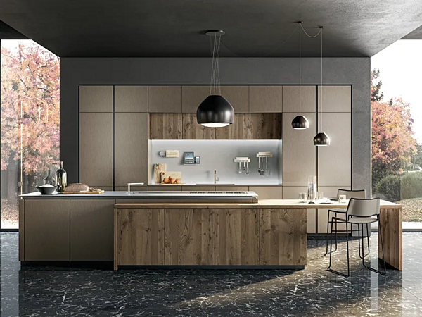 Einbauküche aus Holz LUBE CUCINE Oltre Design 02 Fabrik LUBE CUCINE aus Italien. Foto №1