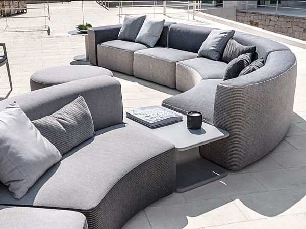 Kurzes modulares Stoffgarten-Sofa mit weicher Rückenlehne VARASCHIN Circle Belt 221 Fabrik VARASCHIN aus Italien. Foto №7