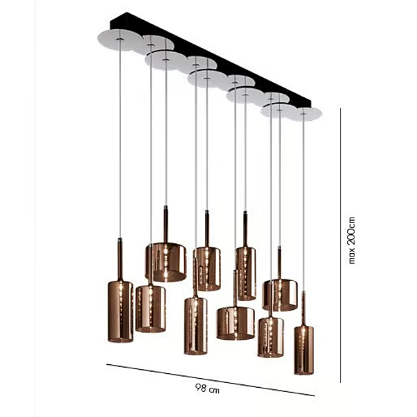 Hängelampe aus Glas mit buntem Design AXOLIGHT Spillray SP SPIL 10 Fabrik Axolight aus Italien. Foto №5