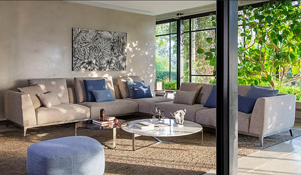 Ecksofa aus Stoff mit weicher Rückenlehne Flou Olivier Fabrik Flou aus Italien. Foto №4