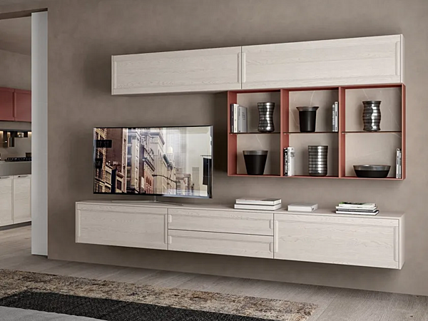 Wandmontiertes Regalsystem aus Holz LUBE CUCINE Flavour Living 1 Fabrik LUBE CUCINE aus Italien. Foto №1