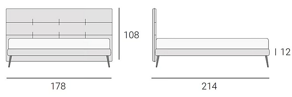 Doppeltbett mit gepolstertem Kopfteil aus Stoff Altrenotti Fabrik Altrenotti aus Italien. Foto №8