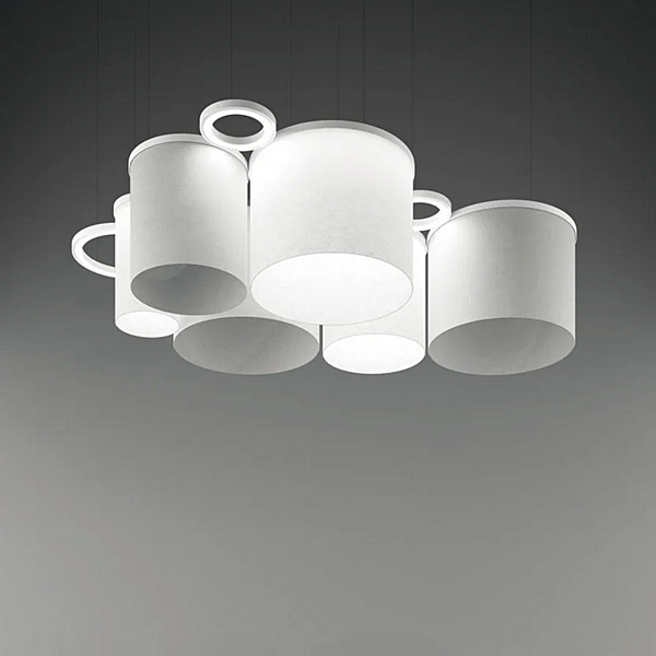 Dimmable Pendelleuchte aus Glas Artemide Ripple Cluster Fabrik Artemide aus Italien. Foto №7