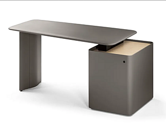 Rechteckiger Schreibtisch aus gegerbtem Leder mit Regalen POLTRONA FRAU TRUST 5644710 5644710 A, 5644710 B