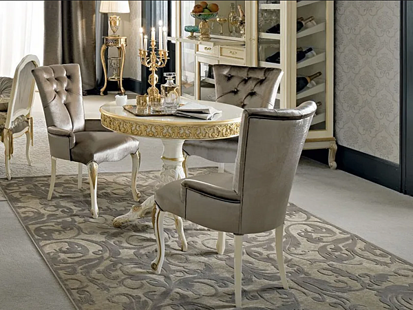 Polsterstuhl mit Armlehnen aus Stoff Modenese Luxury Interiors 12432 Fabrik MODENESE GASTONE aus Italien. Foto №1