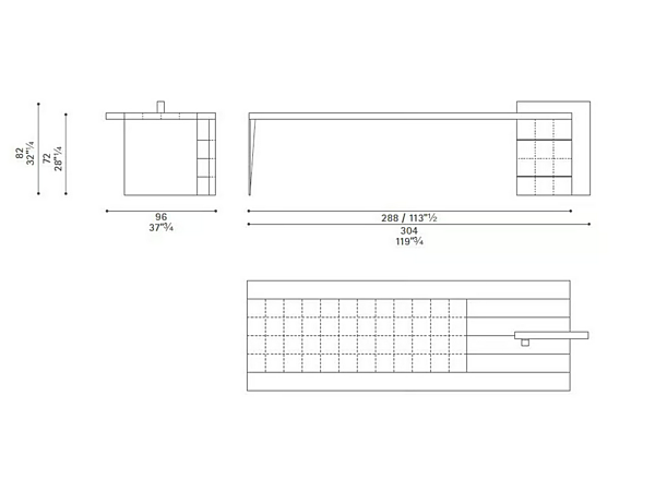 Rechteckiger Schreibtisch aus Holz mit Schubladen POLTRONA FRAU H O DESK Fabrik POLTRONA FRAU aus Italien. Foto №7