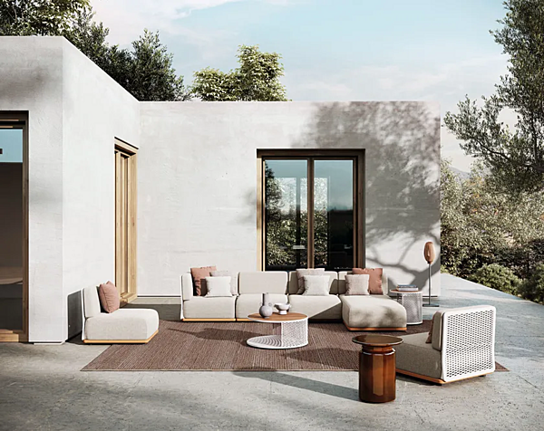 Modularer Gartensofa für 4 Personen aus Stoff Atmosphera Switch Fabrik ATMOSPHERA aus Italien. Foto №9