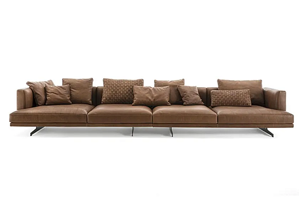 Ecksofa aus Leder mit weicher Rückenlehne Frigerio Horizon Fabrik Frigerio aus Italien. Foto №1