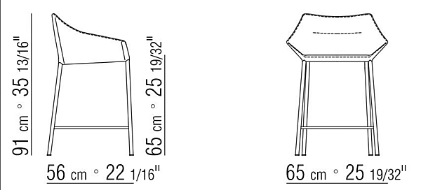 Hochgegerbter Lederhocker mit Fußstütze FLEXFORM Haiku 2A551 Fabrik FLEXFORM aus Italien. Foto №4