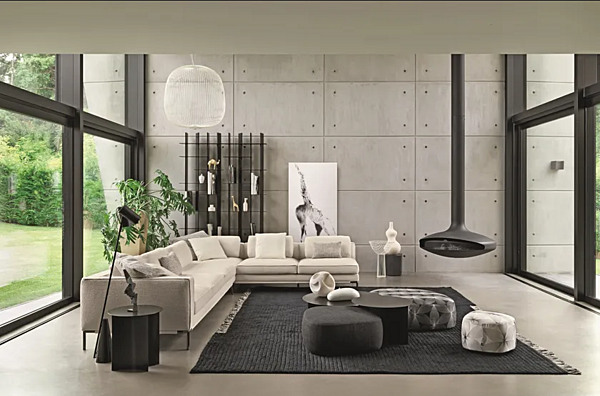 Ecksofa aus Stoff mit weicher Rückenlehne Flou Icon Fabrik Flou aus Italien. Foto №17