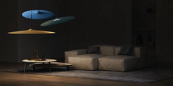 LED Pendelleuchte aus recyceltem PET Fabbian Acustica Fabrik Fabbian aus Italien. Foto №3