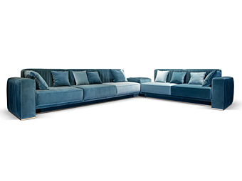 Ecksofa aus Stoff mit weicher Rückenlehne CORTEZARI HERBIN