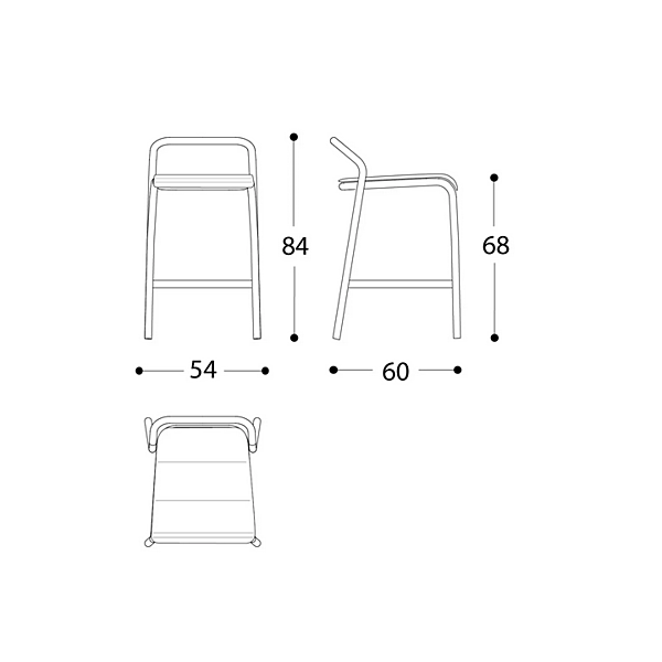 Hochstuhl aus Aluminium stapelbar VARASCHIN NOSS 24550/B, 24551/B, 24552/B, 24553/B Fabrik VARASCHIN aus Italien. Foto №12