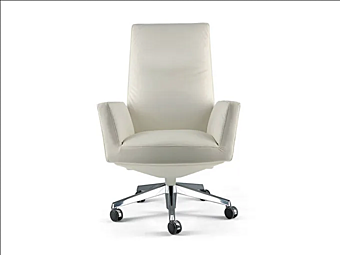 Recliner Executive Chair aus Leder mit Rollen und 5-Speichen-Basis POLTRONA FRAU CHANCELLOR