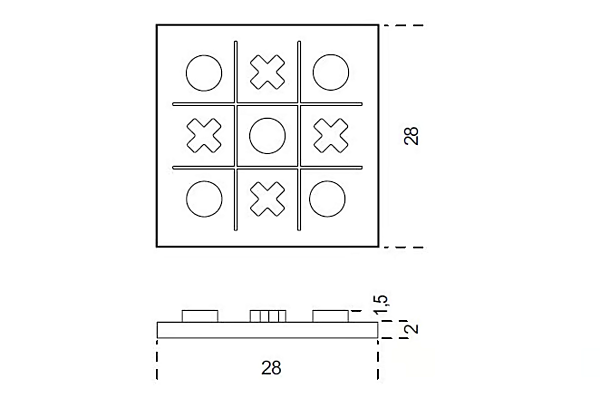 Marmor und Messing Tischspiel Tic Tac Toe Gallotti&Radice Fabrik Gallotti & Radice aus Italien. Foto №4