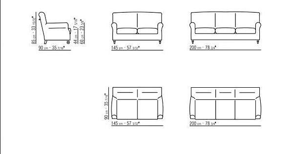 Dreisitzer Stoffsofa mit gepolsterter Rückenlehne FLEXFORM Nonnamaria Fabrik FLEXFORM aus Italien. Foto №4