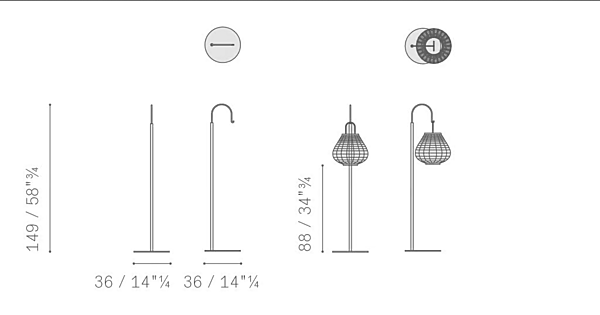 Polypropylen Stehlampe für den Außenbereich POLTRONA FRAU Sparkler Fabrik POLTRONA FRAU aus Italien. Foto №23