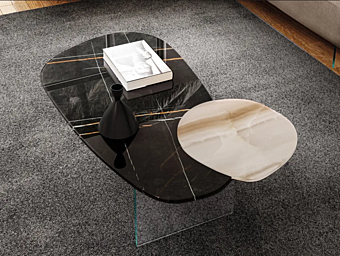 Glas Couchtisch für Wohnzimmer Blendie 1411 LAGO Glas Couchtisch für Wohnzimmer Blendie 1411 LAGO Fabrik LAGO aus Italien