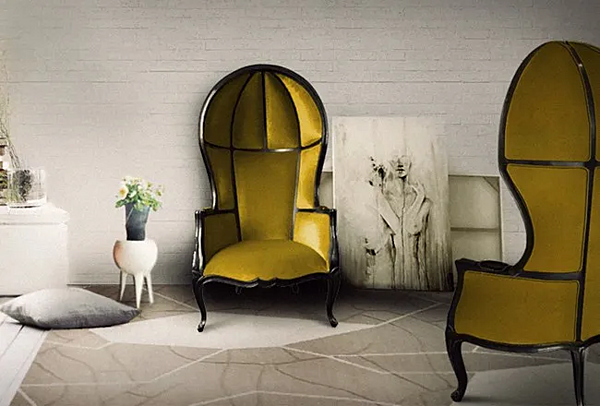 Hochlehner Sessel aus Satin mit gepolsterter Rückenlehne BRABBU Namib Fabrik BRABBU aus Italien. Foto №3